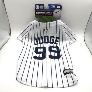 Pets First New York Yankees Pet Jersey Aaron Judge #99 Large White Pinstripe NEW